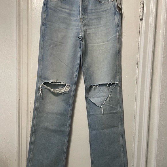 🤍 RE/DONE // 90s High Rise Loose • Breezy Indigo with Rips - Picture 6 of 15